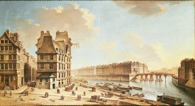 Die Île Saint-Louis vom Place de Grève, ca. 1757 von Nicolas Raguenet